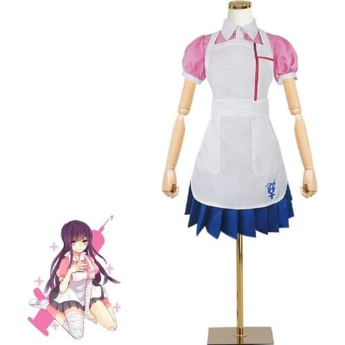 Danganronpa Mikan Tsumiki Nurse Apron Dress Uniform Outfit Games Cosplay Costumes Halloween Carnival Ultimate Costume