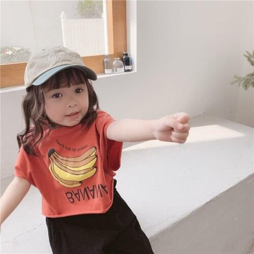 Childrens Clothing 2019 Summer New Baby Boys and Girls Casual T Shirt Kids Banana Printed Loose T Shirt Kids Short Sleeve Tees