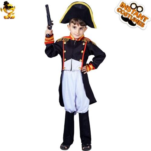 Children Cosplay Medieval Renaissance Costume Halloween Deluxe Kids Boys Party Coat with Hat Outfits Birthday New Year Gifts
