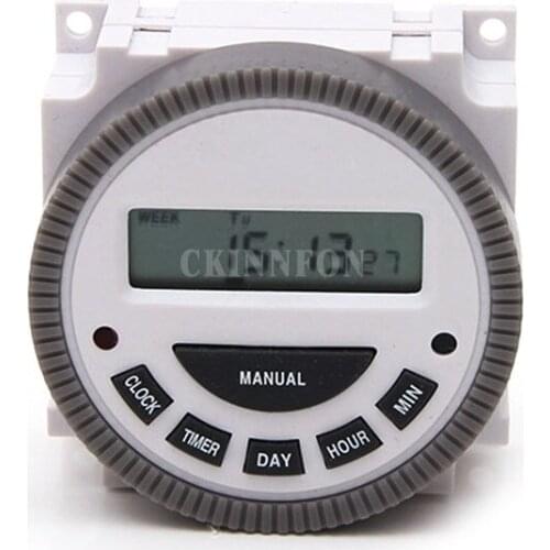 DHL 100PCS Practical TM619 Digital Programmable Digital Timer Switch CN304A 12V/24V/110V/220V Internal Battery Automatic