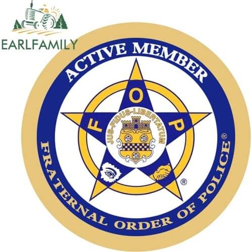 EARLFAMILY 13cm x 13cm for FRATERNAL ORDER OF POLICE Decal Auto SUV Vinyl Graphic Car Sticker Wall Bumper DIY Car Body Decals