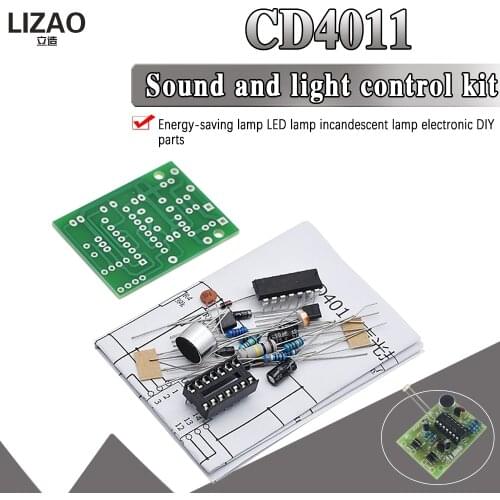 Energy Saving Lamp LED Light Incandescent Light CD4011 Sound and Light Control Switch Kit DIY Voice Control Parts Module