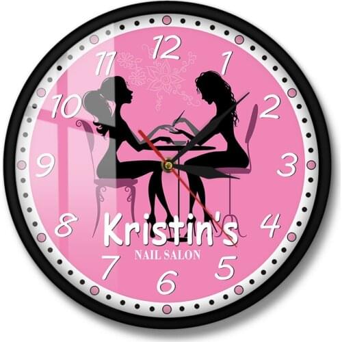 Personalized Wall Clock Manicure Salon Wall Clock Nail Salon SpaCustom Artwork Pedicure Art Nail Studio Business Wall Art Decor