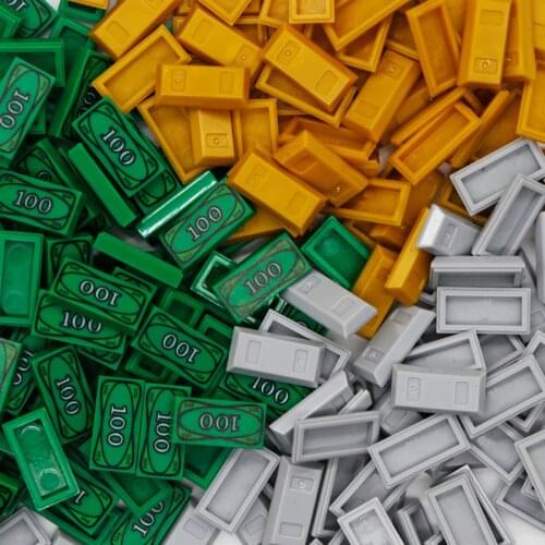 Bricks City Accessories Money Mini Figure 1x2 Bullion 100 Dollar Bill Lot Friends Building Blocks Toys City Parts Bulk model diy