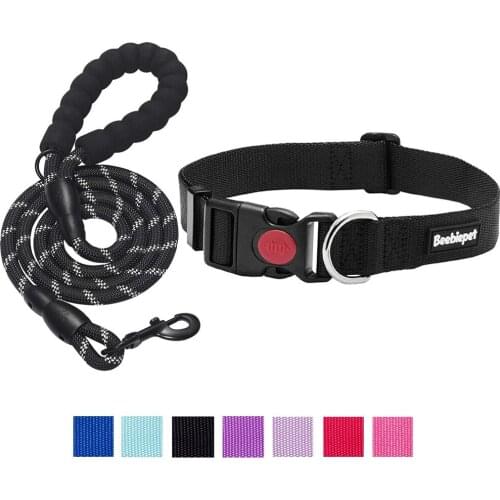 Classic Dog Collar and Leash with Quick Release Buckle Adjustable Dog Collars for Small Medium Large Dogs