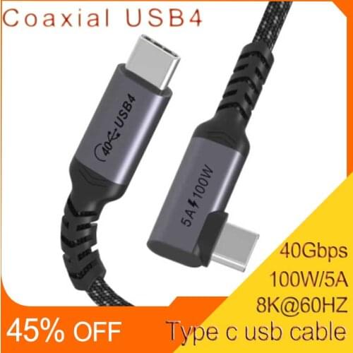 Coaxial USB4 Type C Thunderbolt 3 cable PD 100W 8K@60Hz 40Gbps Data Transfer fast charge for Dell HP Notebook apple Macbook IPad