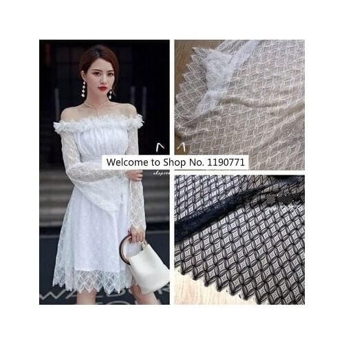 Width 150 cm eyelash Car bone lace fabric skirt stitching clothing home curtain accessories Wedding lace 3M/pack