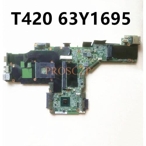 Free shipping For Lenovo T420 Laptop motherboard 63Y1695 LNVH-41-AB570 with QM67 DDR3 100% working well