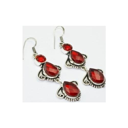 Rainbow Topas , 70 mm, Silver Overlay on Copper Earrings, E1788