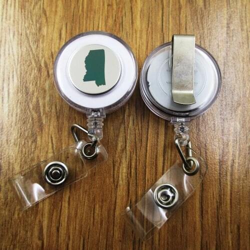 Mississippi ID Badge Reel gift for him/her friend family retractable recoil id badge holder work fun