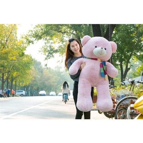 Stuffed toy large 120cm pink teddy bear soft plush toy fat bear with scarf soft throw pillow,Christmas gift b1412