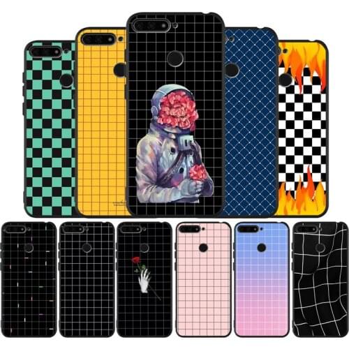 Plaid Black TPU Silicone Soft Phone Case For Honor 8X 9 8 10 20 30 Lite Pro MATE 9 10 20 30 Pro Lite