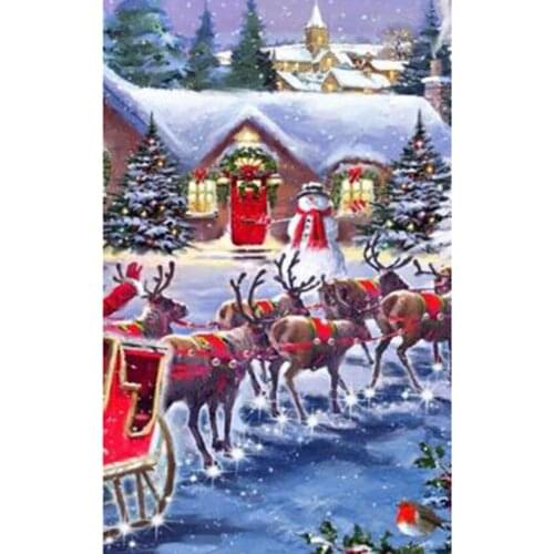 5D DIY Diamond Painting Christmas Elk Picture Square Round Diamond Art Sale Animal Cross Stitch Kit Home Decoration WG2726