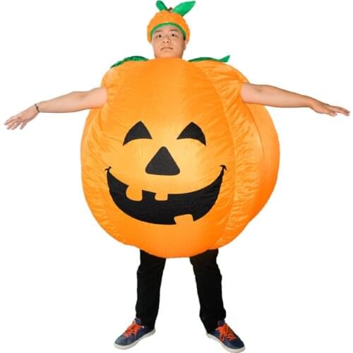 Pumpkin Inflatable Costume for Woman Men Mascot Party Show Doll Halloween Cosplay Costume Dress Up Clothes Outfit Cartoon Toys