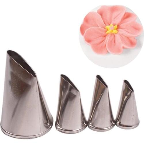 4pc Baking Tools Large Rose Flowers Nozzles Creative Icing Piping Nozzle Pastry Tips Sugar Craft Fondant Cake Decorating Kitchen