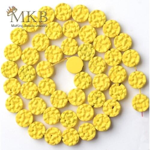 Natural Stone Yellow Hematite Stone Matte Rubber Round Beads For Jewelry Making 8mm Spacer Loose Beads Diy Bracelet Jewellery15"