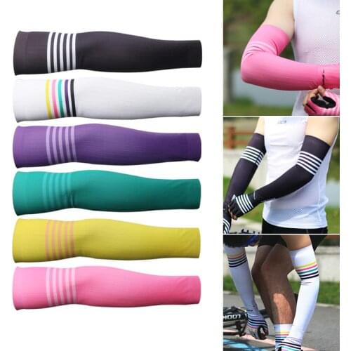 Newly Cycling Sunscreen Sleeves Breathable Sweat Absorbent Silicone Silicone Cuffs Non Slip for Men Women Outdoor Sports