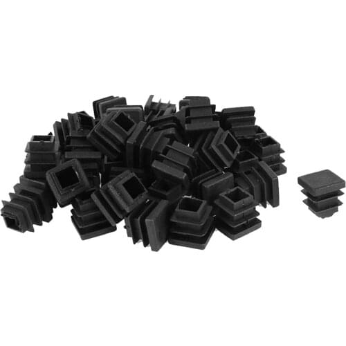 50 Pcs Plastic Blanking End Cap Square Tube Insert 16mmx16mm Black