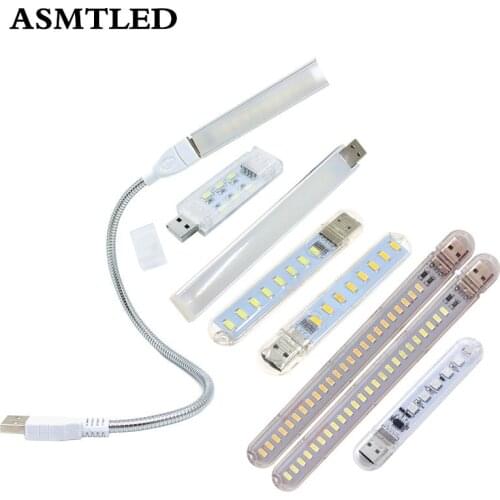 Mini Portable USB LED 5V 8 10 20 24 LED Light SMD 5730 Table Desk Lamp Book Flashlight Night Light for Power Bank Laptop Camping