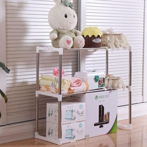 Practical Design Multifunctional Stainless Steel Kitchen Storage Rack Telescopic Household Use Microwave Oven Rack