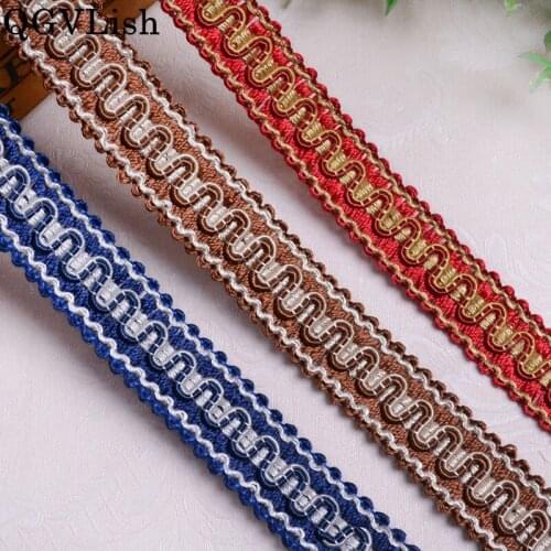 QGVLish 12Yards 2.2cm Wide Curtain Lace Trims Belt Ribbons DIY Sewing Sofa Stage Tablecloth Clothing Chair Edge Lace Trim Decor