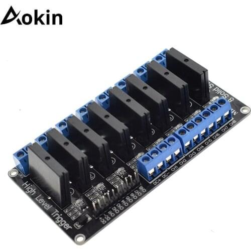 8 Channel 5V DC Relay Module Solid State High Level SSR AVR DSP for Arduino Quality DIY Electronic Model Accessories Kit 1 Piece