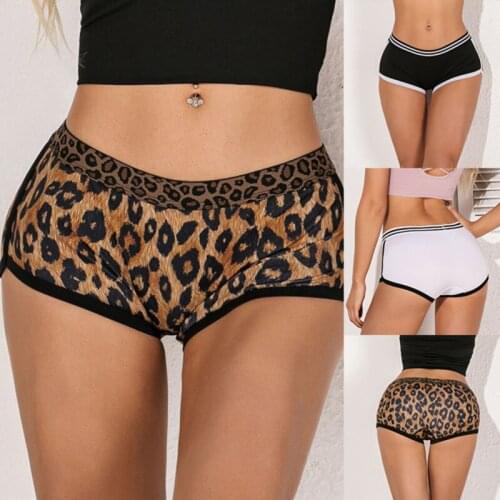 Fitness Yoga Shorts Sports Wear For Women Gym Leopard Print Stretch Hollow Cross Sport Tights Workout Athletic Short Plus Size