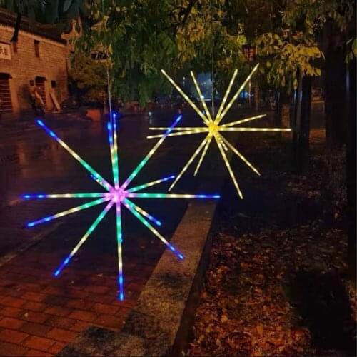 NEW LED String Lights Hanging Starburst Lamp DIY Firework Fairy Lights Christmas Garland Festival Decor Remote Twinkle Lights