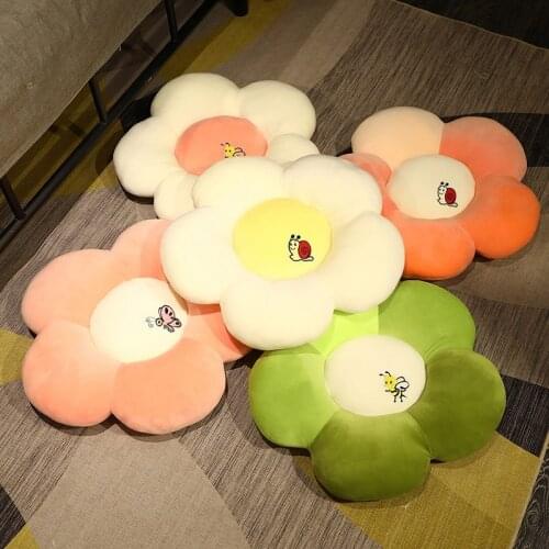 Fresh Gradient Flower Plush Pillow Toy Soft Cartoon Plant Stuffed Doll Chair Cushion Carpet Futon Sofa Kids Lovers Birthday Gift