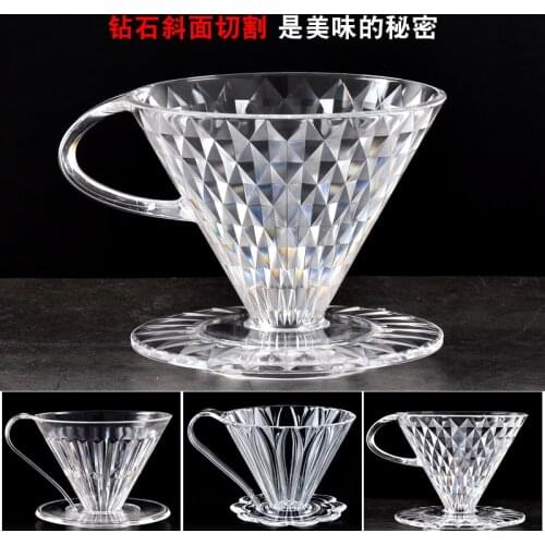 V60 Hand Drip Coffee Filter Resin Pour Over Coffee Dripper Paper Cone Drip Filters Barista Coffee Brewing Clever Dripper 101/102