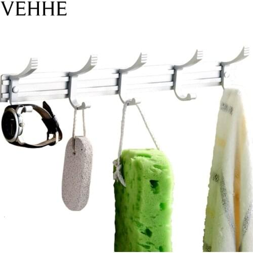 VEHHE Movable Aluminum Alloy Hook Rack for Bathroom Coat Holder Durable Soild Clothes Robe For Towel Kitchen Accesorios Hook