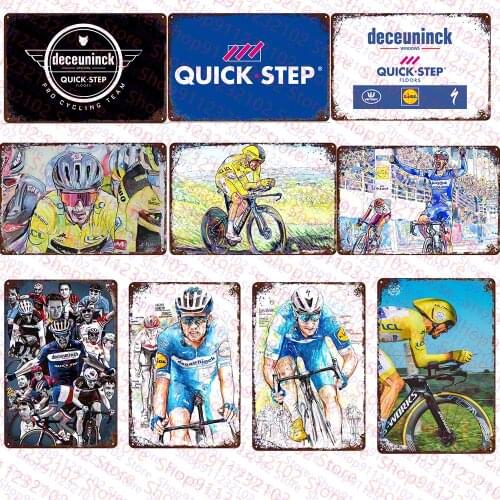 Vintage Quikc Step Metal Tin Sign Cycling Trip France Metal Plate Tin Signs House Garage Wall Art Decorative Plate