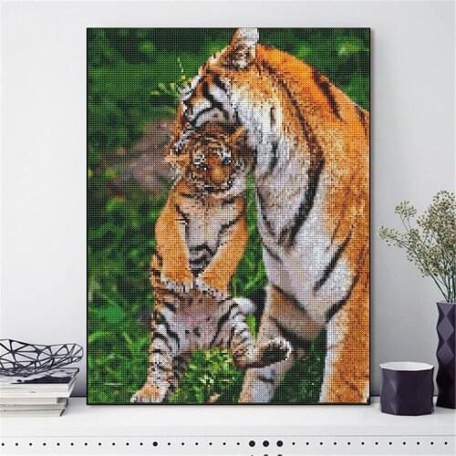 Tiger Needlework Diamond Painting Cartoon Characters Painting Embroidery Picture Diamond Picture Wall Decorations Gift