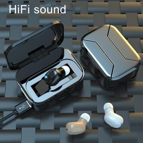 Y01 Mini Bluetooth 5.0 Wireless In-Ear Stereo Earphone Sports Earbud with Mic Hidden Small Sports Headset With Charge Cable