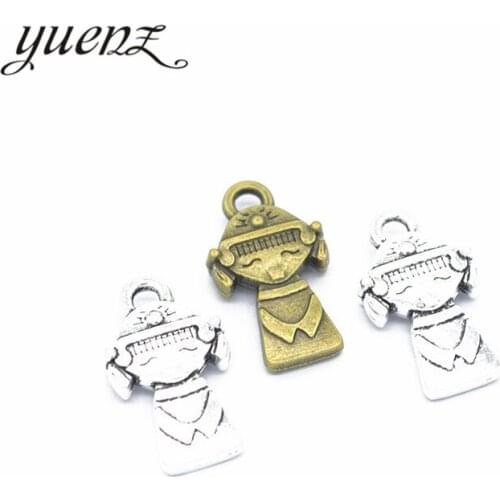 YuenZ 8pcs 2 color Antique Silver color girl Charms Zinc alloy Pendant Jewelry DIY Necklace earring 22*13mm I134