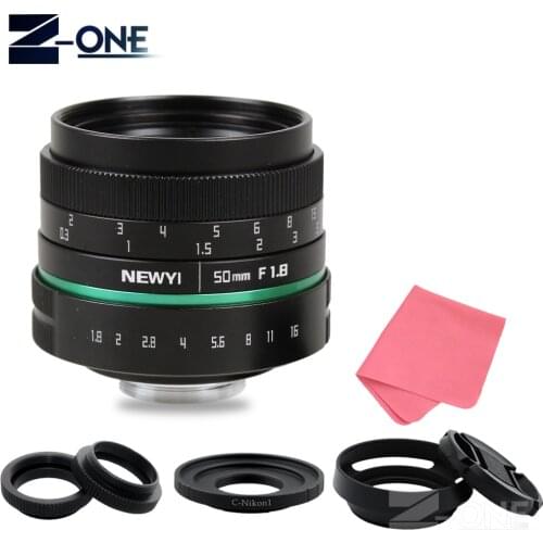 Green Camera lens 50mm f1.8 APS-C Multi-coated CCTV TV Movie Lens+C Mount for Nikon 1 AW1 S2 J4 V3 V2 J3 V1 J1 J2 J5 Camera