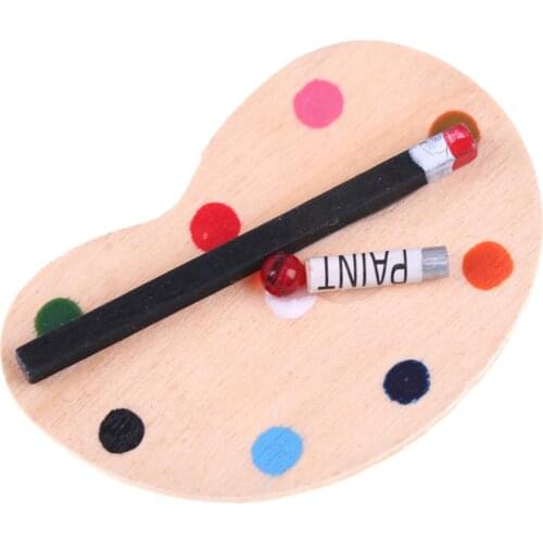 1:12 Handmade Miniature DollHouse Furniture Drawing Board Color Palette Cute Mini Drawing Board Dollhouse Miniatures Accessories