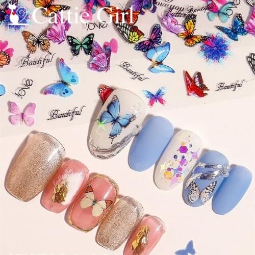 10 Rolls/Set Butterfly Flowers Nails Foil Stickers Design Manicure Nail Art Transfer Paper Nails Art Decals