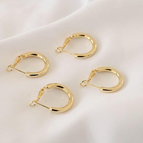 4pcs Korean c-shaped semicircle simple glossy ear clip screw rotation commuter all-match Earrings for Women diy jewelry material