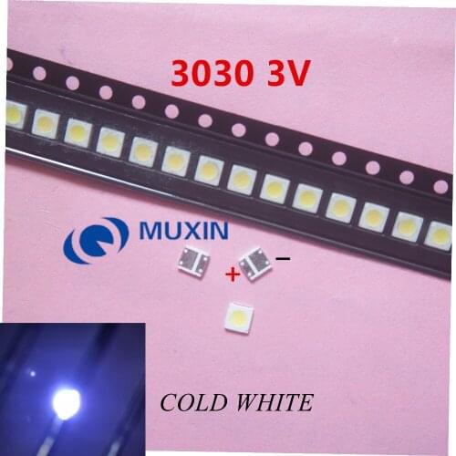 5000PCS LED Backlight 1W 3030 3V Cool white 80-90LM TV Application new Lxtar