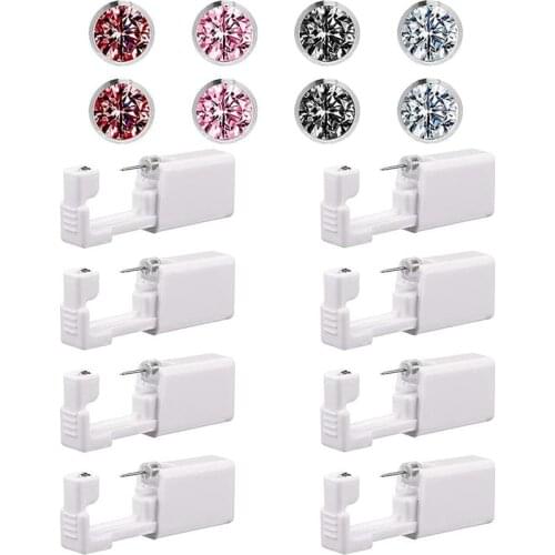 8PCS Disposable Ear Piercing Punch Ear Piercing Tool Easy To Use Ear Hole Device Safety Unit Ear Studs Piercing Tool Painless