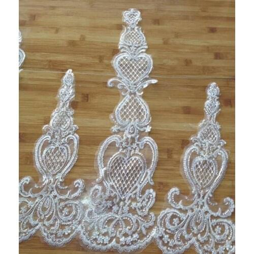 9Yards Bling Paillette Lace Trim With Sequins Embroidery Wedding Dress Decor Glitter Lace Trims Wide Appliques