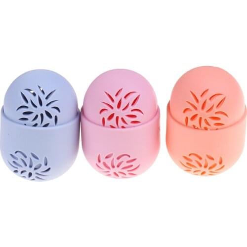 Makeup Accessories 1PC Makeup Sponge Holders Puff Storage Box Silicone Breathable Cosmetic Sponge Drying Case Puff Holder