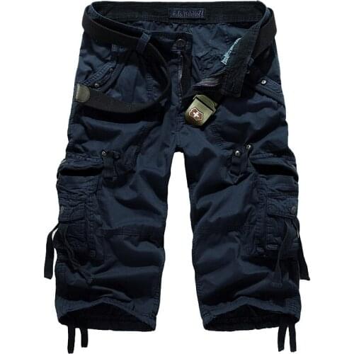 High Quality Mens Cropped Trousers Designer Fashion Multi-pocket Plussize Casual Tooling Cotton Capri Pants Men Overall BY5820