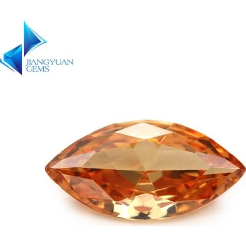 Size 1.5x3~10x20mm Marquise Shape 5A Champagne CZ Stone Synthetic Gems Cubic Zirconia Beads For Jewelry