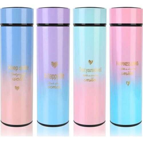 500ML Water Bottle Smart Insulation Cup Portable Coffee Cup Stainless Steel Led Digital Temperature Display Outdoor Travel