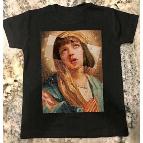 Gutee Quentin Tarantino Movie Pulp Fiction Virgin Mary Mia Wallace Black T-Shirt 36Th 30Th 40Th 50Th Birthday Tee Shirt