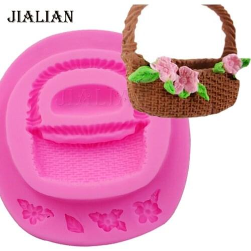 Flower Basket silicone cake mold fondant decorating tools chocolate Sugar Craft Jello Jelly cooking mould T0892