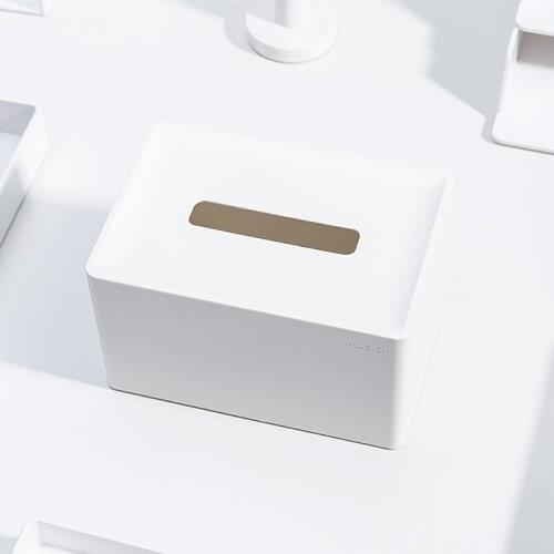 DELI NUSIGN NS911 Tissue Box Napkin Holder white squre pure towel toilet paper storage box desktop Kitchen Bathroom bedroomoffie