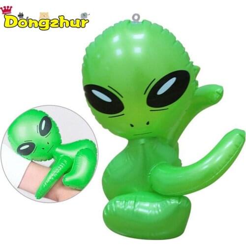 Kawaii Inflatable Green Alien Model Toys Child Inflated Toys CosPlay Halloween/Birthday Party Supplies Kids Science Teach Toys